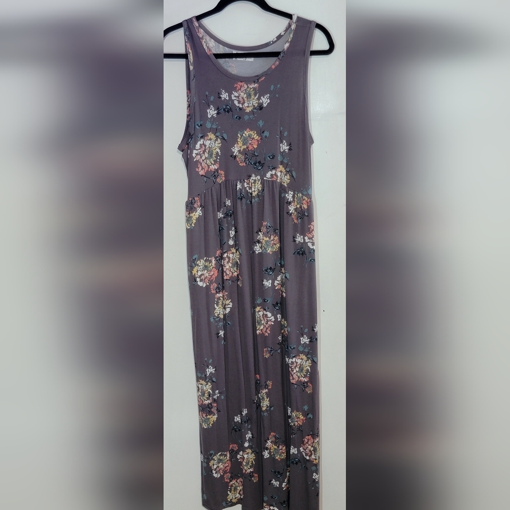Maurices Floral Sleeveless Maxi Dress Size Large